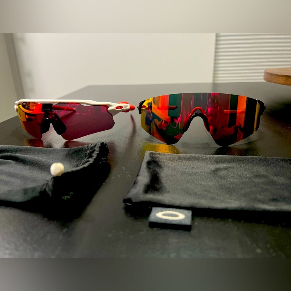 Oakley Red and White Sports Sunglasses; buy one for $50 or both for $90